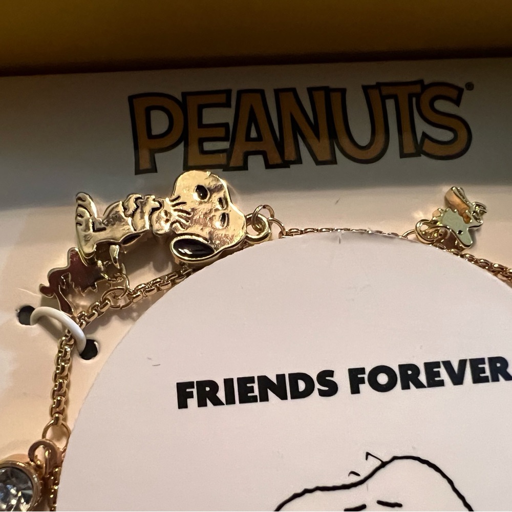 Peanuts Snoopy Woodstock Gold Tone, Silver Plated Friends Forever Bracelet - Picture 3 of 4